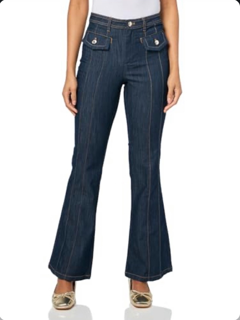 Tommy Hilfiger Dark Blue Flare Jeans with Contrast Stitching NWOT